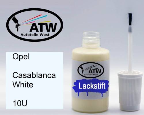 Opel, Casablanca White, 10U: 20ml Lackstift, von ATW Autoteile West.